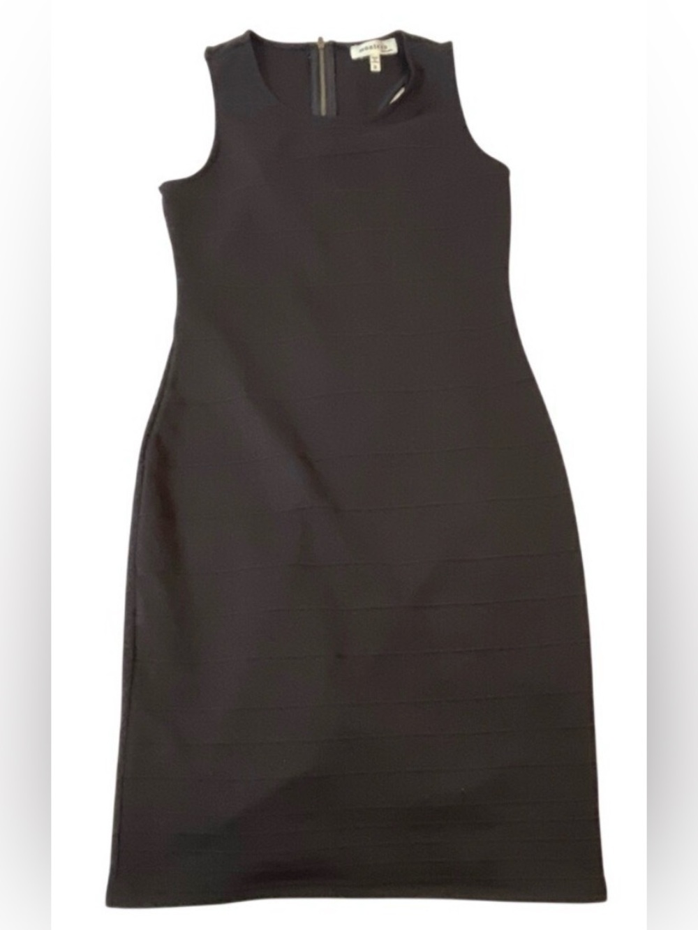 MONTEAU Black Textured Bandage Midi Dress Small Sleeveless Minimalist Goth